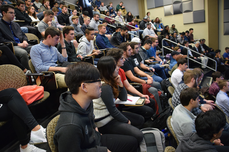 crowded room of students